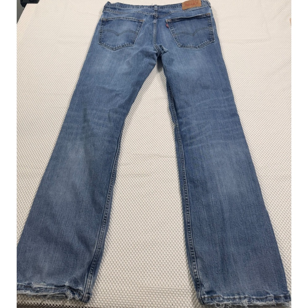 Levi's 527 Low Boot Cut Jeans Light Wash Denim Distressed W36 L32 - Picture 6 of 8